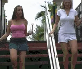 Stairs and boobs